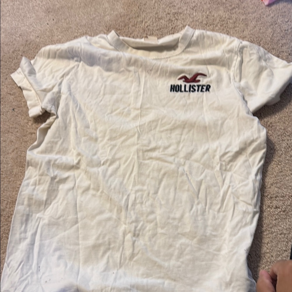 Hollister White Short Sleeve Tee with Logo